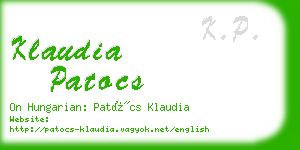 klaudia patocs business card